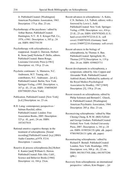 Schizophrenia Research Trends