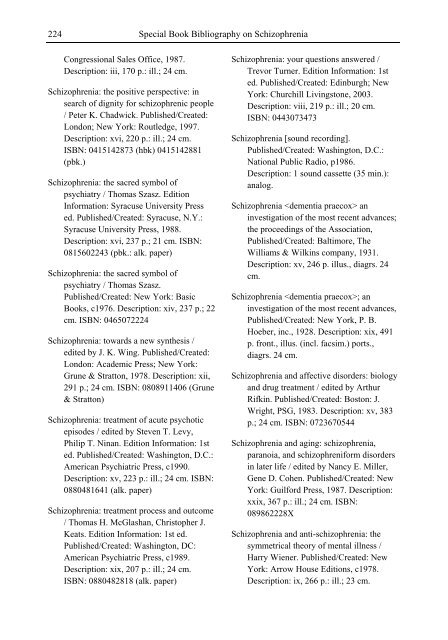 Schizophrenia Research Trends