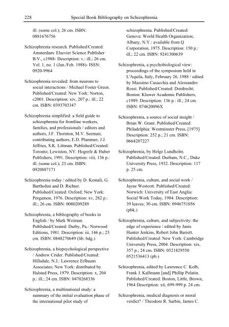 Schizophrenia Research Trends