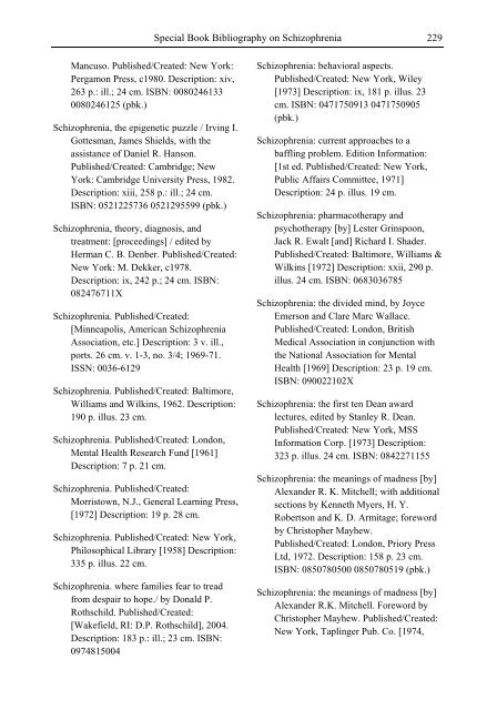 Schizophrenia Research Trends