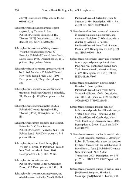 Schizophrenia Research Trends