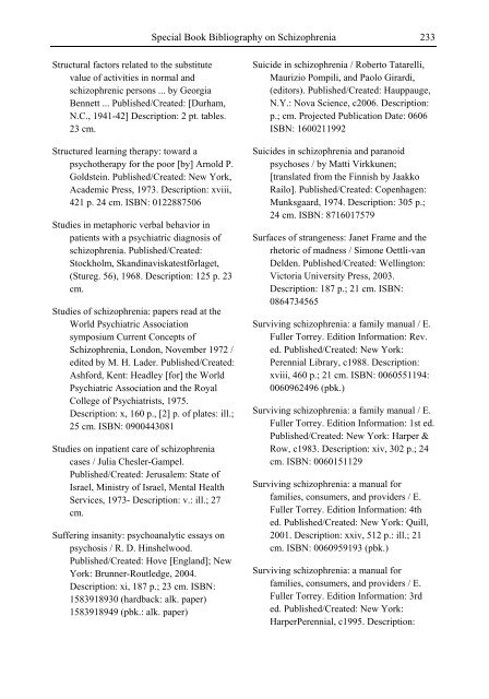 Schizophrenia Research Trends