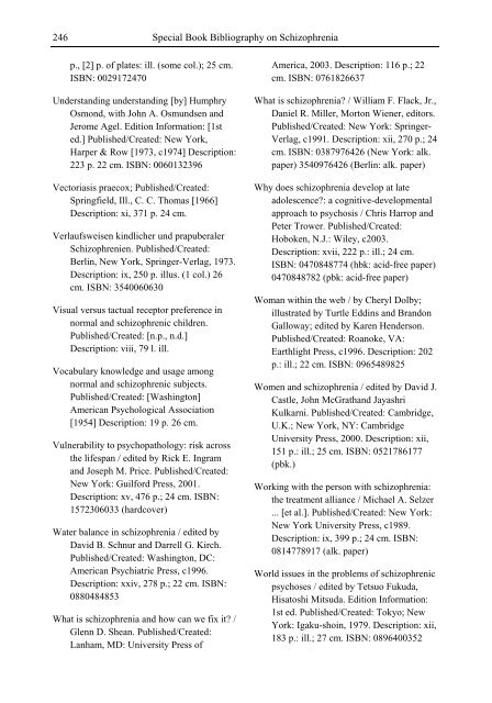 Schizophrenia Research Trends