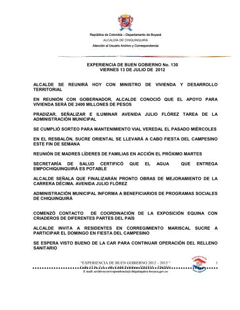 BOLETIN CHIQUINQUIRA NOS UNE 563 - ChiquinquirÃ¡