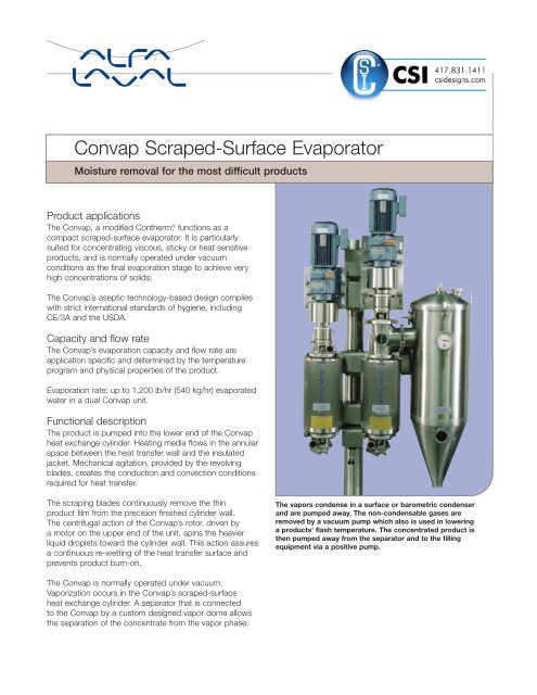 Convap Scraped-Surface Evaporator