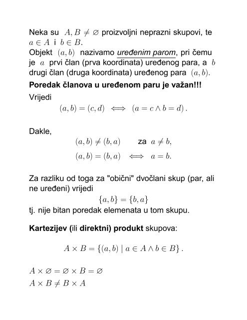 MATEMATIKA 1 Senka Banic PREDAVANJA (grupa G1): utorak i ...