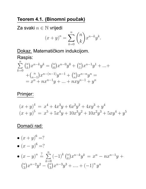 MATEMATIKA 1 Senka Banic PREDAVANJA (grupa G1): utorak i ...