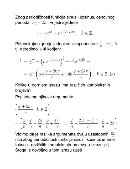 MATEMATIKA 1 Senka Banic PREDAVANJA (grupa G1): utorak i ...