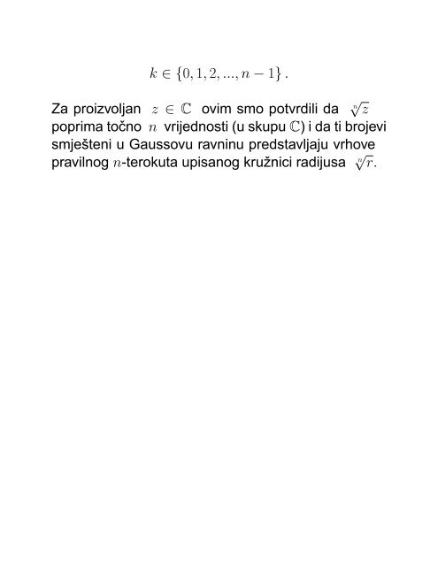 MATEMATIKA 1 Senka Banic PREDAVANJA (grupa G1): utorak i ...