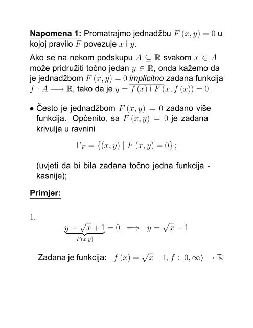 MATEMATIKA 1 Senka Banic PREDAVANJA (grupa G1): utorak i ...