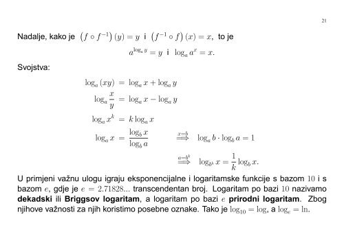 MATEMATIKA 1 Senka Banic PREDAVANJA (grupa G1): utorak i ...