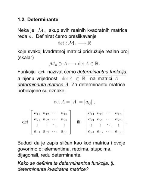 MATEMATIKA 1 Senka Banic PREDAVANJA (grupa G1): utorak i ...