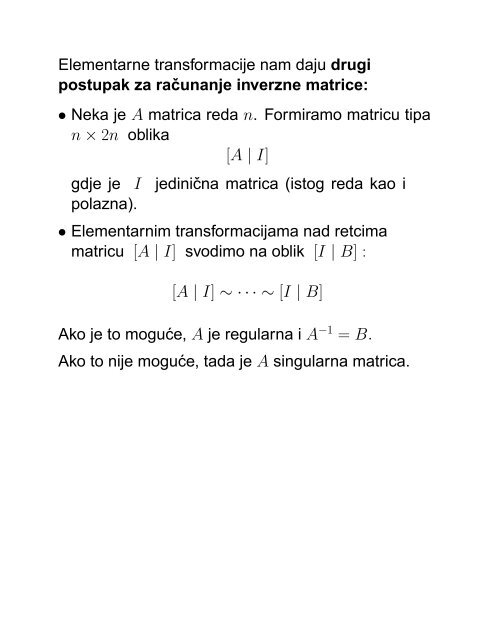 MATEMATIKA 1 Senka Banic PREDAVANJA (grupa G1): utorak i ...