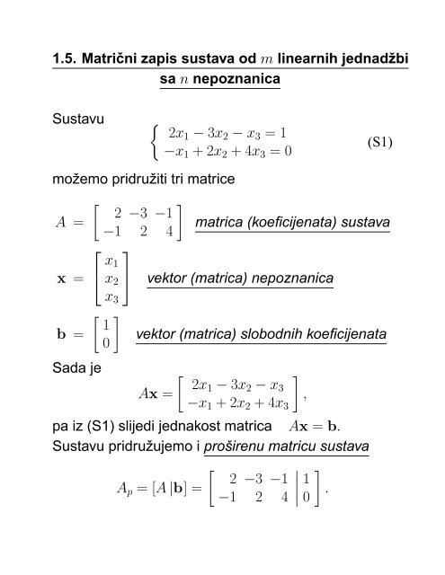 MATEMATIKA 1 Senka Banic PREDAVANJA (grupa G1): utorak i ...