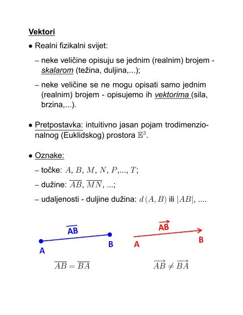 MATEMATIKA 1 Senka Banic PREDAVANJA (grupa G1): utorak i ...