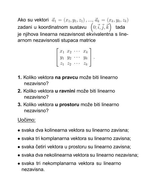 MATEMATIKA 1 Senka Banic PREDAVANJA (grupa G1): utorak i ...