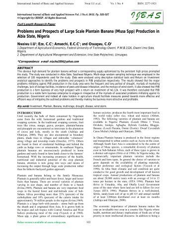 Problems and Prospects of Large Scale Plantain Banana ... - CRDEEP
