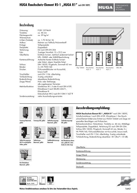 HUGA Rauchschutz - Element RS-1