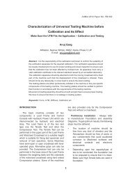 Characterization of Universal Testing Machine before Calibration ...