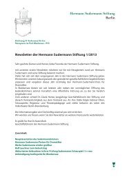 HSS Newsletter 2013.1 - Hermann Sudermann Stiftung