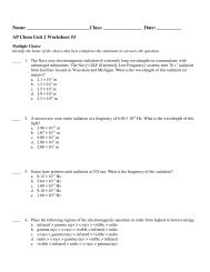 AP Chem Unit 2 Worksheet #3 - Portage School's Moodle