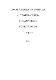 LOKAL UNDERVISNINGSPLAN AUTOMEKANIKER ... - Tradium