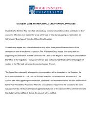 Withdraw/ Drop Appeal Process and Form - Rogers State University