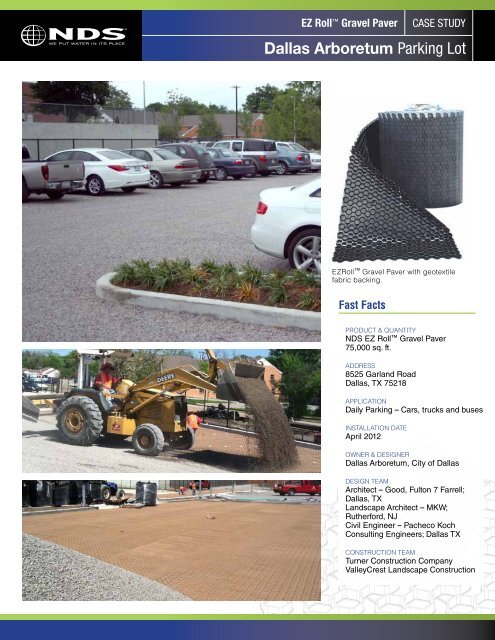 Case Study EZ Roll Gravel Paver Dallas Arboretum - NDS