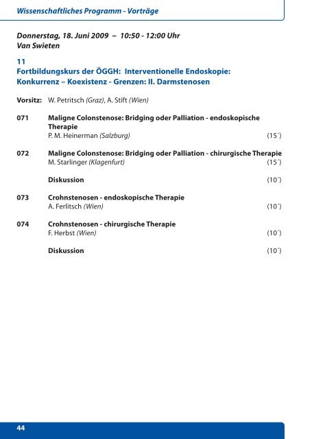 Programm ÖGC-ÖGGH 2009 - 54. Österreichischer ...