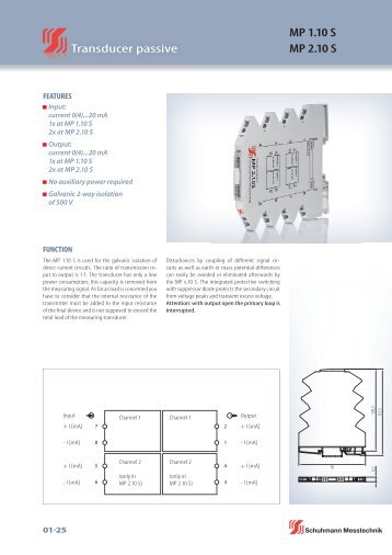 MP 1.10 S MP 2.10 S Transducer passive - Schuhmann Messtechnik