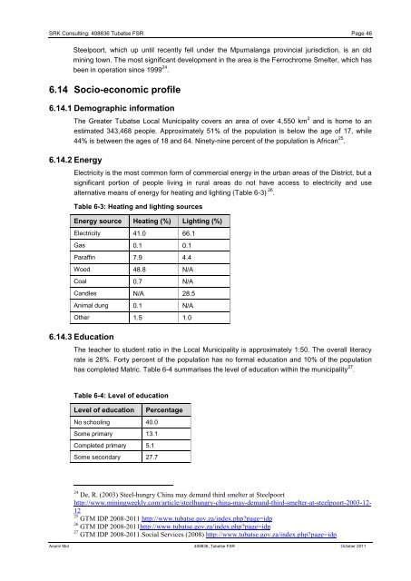 Final Scoping Report for the Proposed ... - SRK Consulting