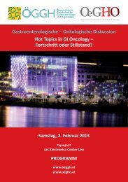 Onkologische Diskussion Hot Topics in GI Oncology - OeGHO