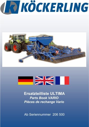 Ersatzteilliste ULTIMA Parts Book VARIO PiÃ¨ces de rechange Vario