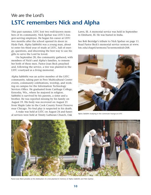 Download the magazine here - Lutheran School of Theology at ...
