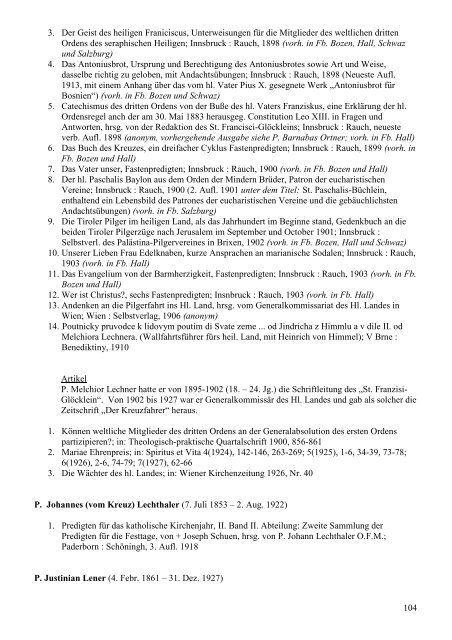 Schriftsteller der Tiroler Franziskanerprovinz - Index of