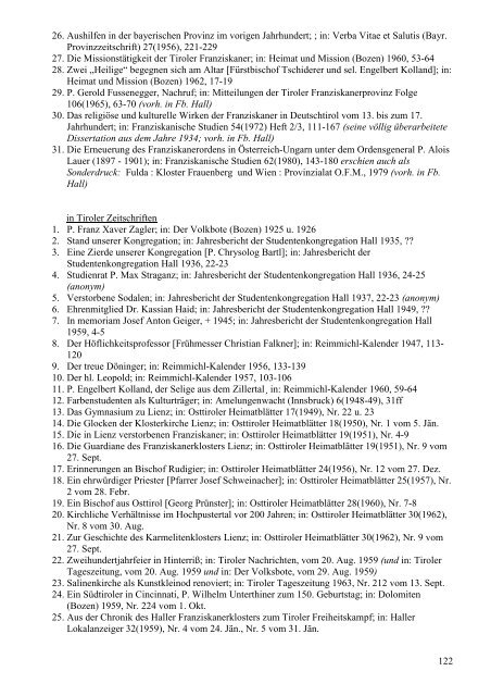 Schriftsteller der Tiroler Franziskanerprovinz - Index of