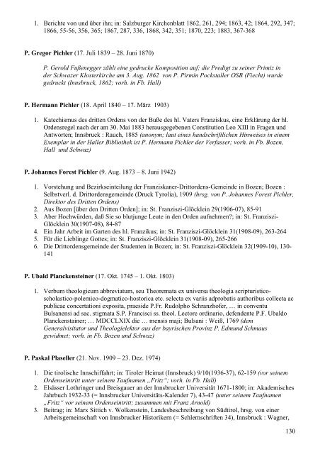 Schriftsteller der Tiroler Franziskanerprovinz - Index of