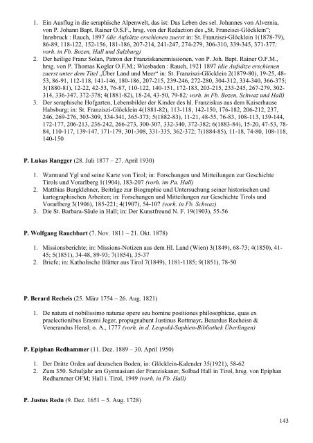 Schriftsteller der Tiroler Franziskanerprovinz - Index of