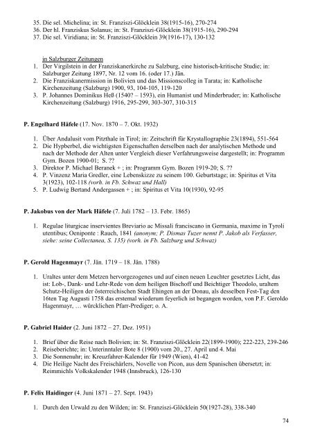 Schriftsteller der Tiroler Franziskanerprovinz - Index of