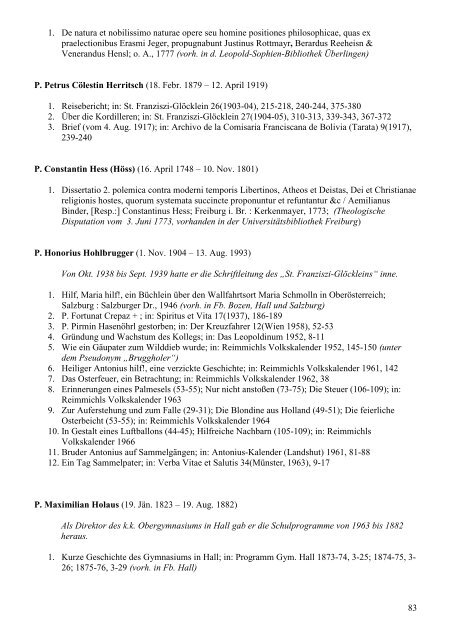 Schriftsteller der Tiroler Franziskanerprovinz - Index of