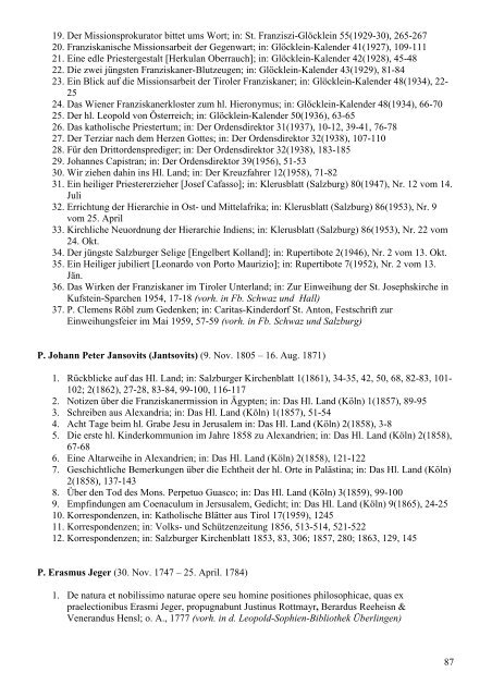 Schriftsteller der Tiroler Franziskanerprovinz - Index of