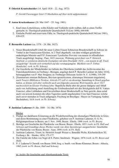 Schriftsteller der Tiroler Franziskanerprovinz - Index of