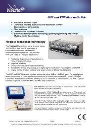 UHF and VHF (10 - 1000MHz) Datasheet - ViaLite