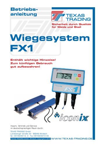 Wiegesystem FX1 - Texas Trading GmbH