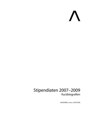 Kurzbiografien Stipendiaten 2007-2009 (564 KB) - Akademie ...