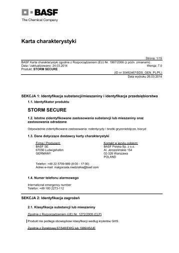 Karta charakterystyki - BASF Pest Control Solutions Polska - BASF ...