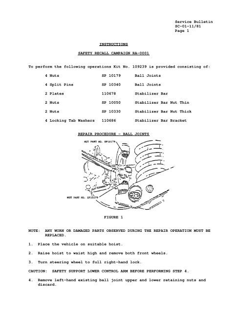 SERVICE BULLETIN - DMC-News & The DML