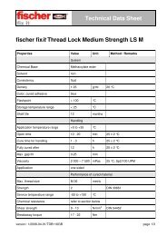 Technical Data Sheet fischer fixit Thread Lock Medium Strength LS M