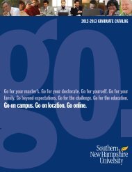 2012-2013 graduate catalog - SNHU Academic Archive - Southern ...