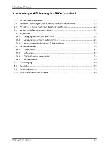 3. Aufstellung und Einbindung des BHKW (smartblock) - KW Energie